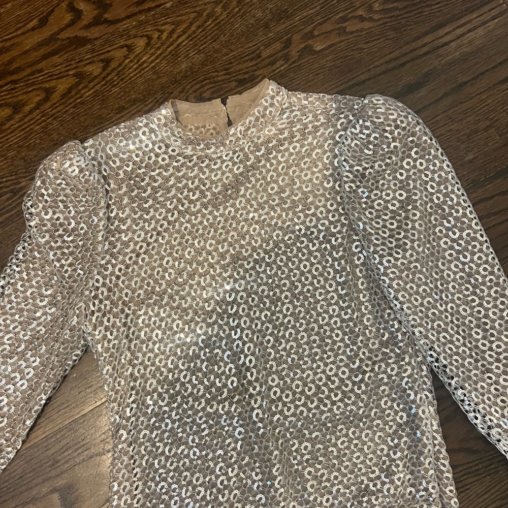 Camila Coelho Sparkling Holiday Top (Size Medium)